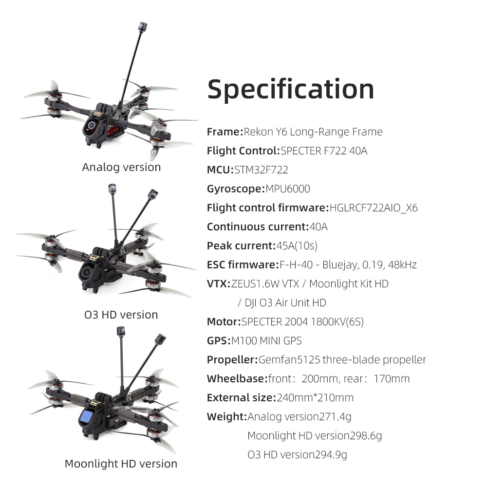 Rekon Y6 5-inch Long-Range FPV Drone – Rekon FPV