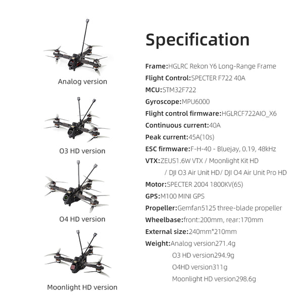 Rekon Y6 5-inch Long-Range FPV Drone