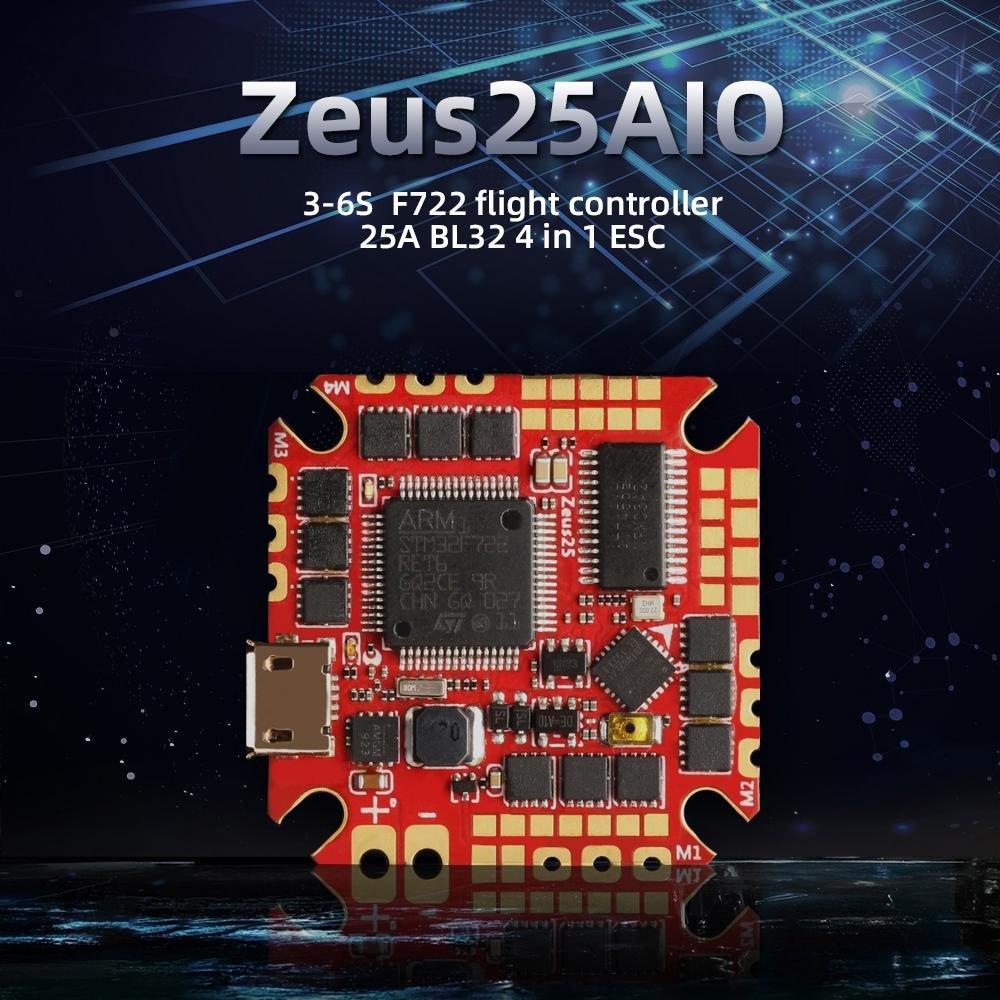 HGLRC Zeus25 AIO 3-6S F722 Flight Controller 25A BL32 4in1 ESC
